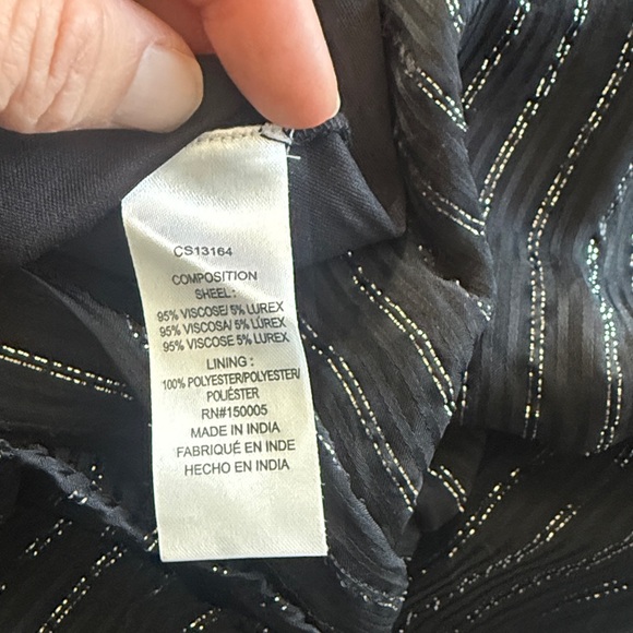 NWT NSR 2 Piece Black Maxi Dress with Silver Pin Stripes -Small - Picture 15 of 15